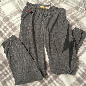 Aviator Nation Bolt Sweatpants - Heather Grey size small